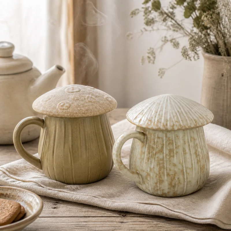 Tasse Mug "Mushroom" Porzellan 2 Farben