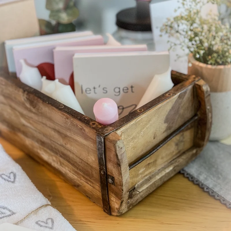 Ziegelform Organizer Pflanzbox "Antik" Holz Vintage