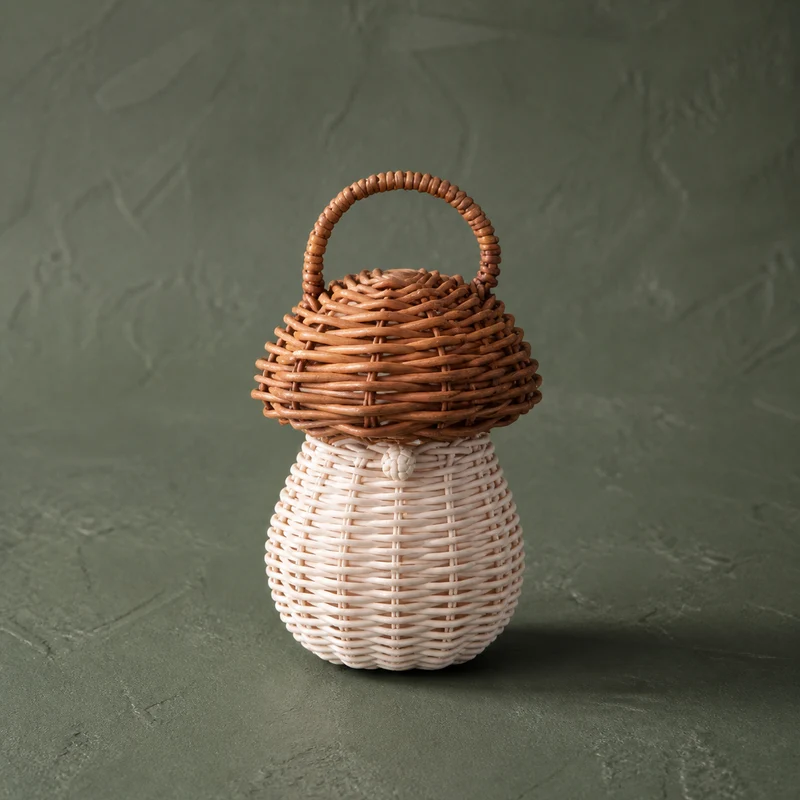 Deko Pilz "Mushroom" Rattan Natur Klein 11cm