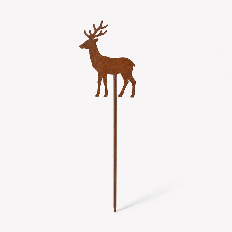 Pflanzenstecker „Hirsch“ Metall Rost 35cm