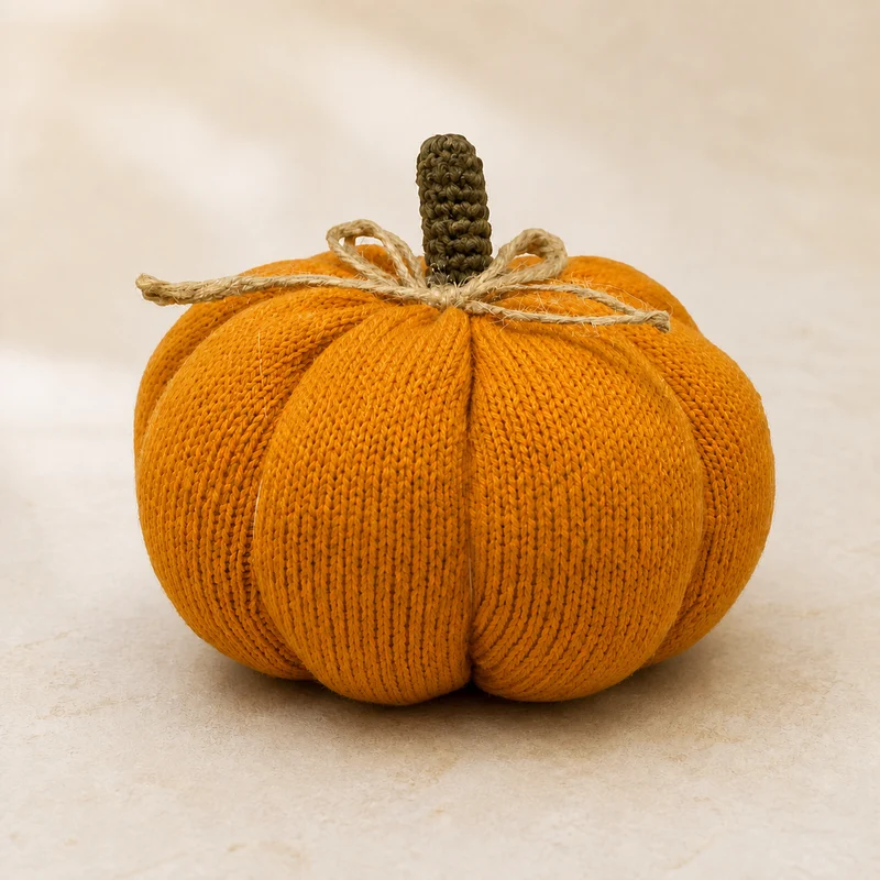 Deko Kürbis „Mabel“ Stoff Orange 12cm