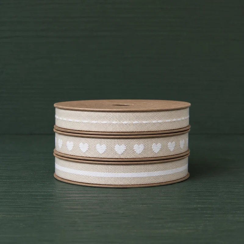 Dekoband-Set "Soft Romance" Baumwolle Creme 3x3m 10mm