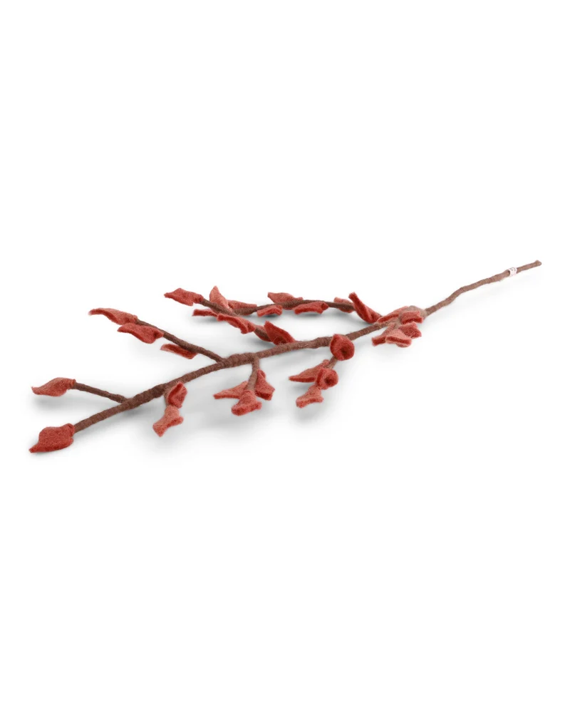 Filzblume "Herbstlicher Ast mit roten Blättern" von Gry & Sif