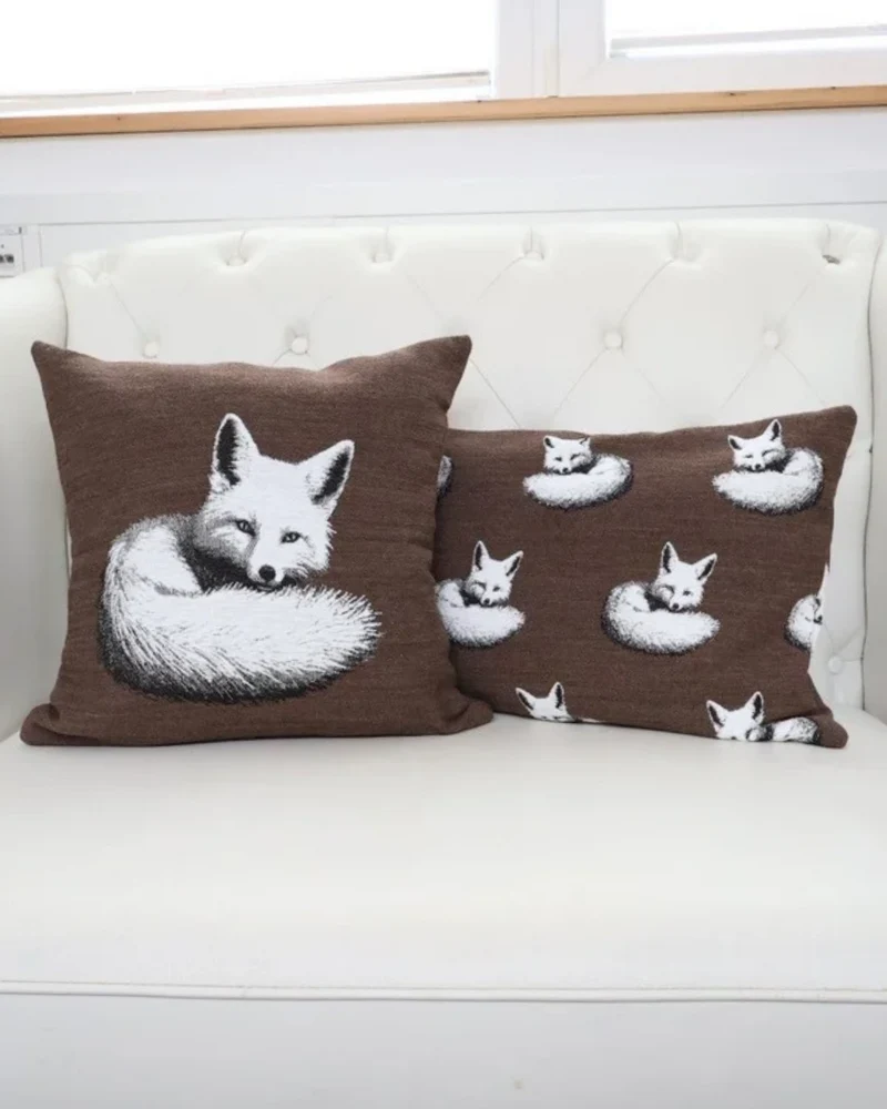 Fuchs 2er-Set Kissenbezüge "Fox" in Coffee von Sander Table + Home