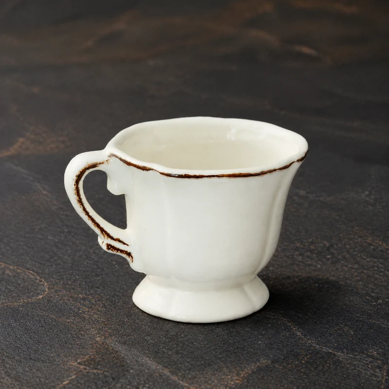 Tasse "Nonna" Keramik Vintage Weiß Braun