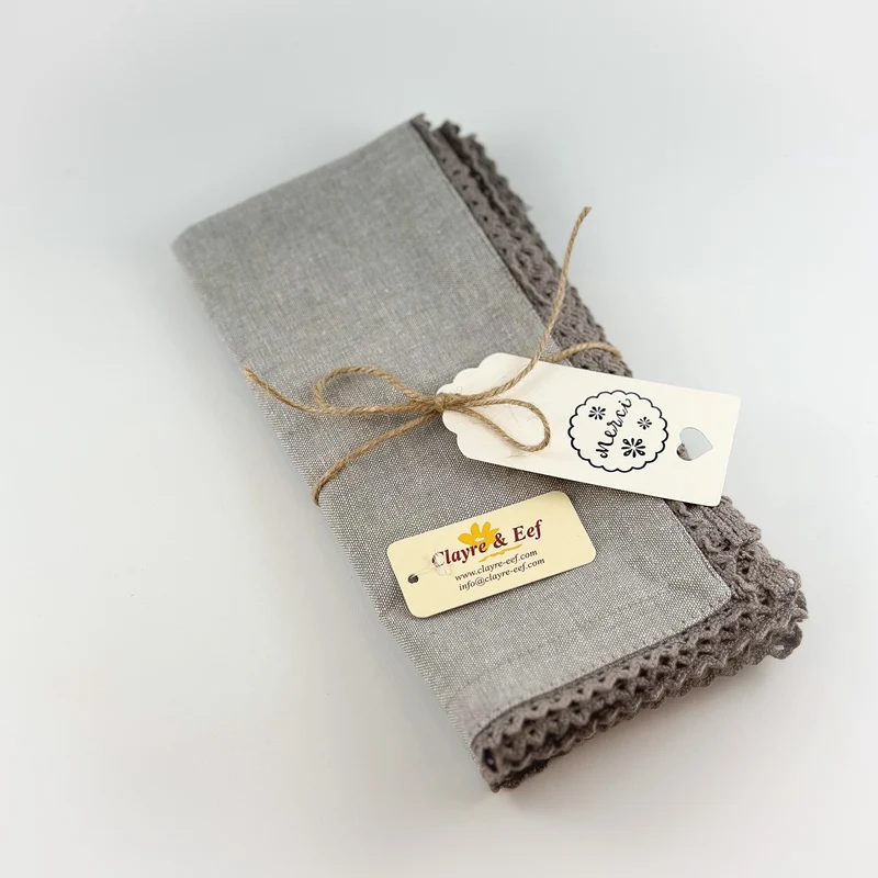 Servietten Stoff 2er Pack Grau
