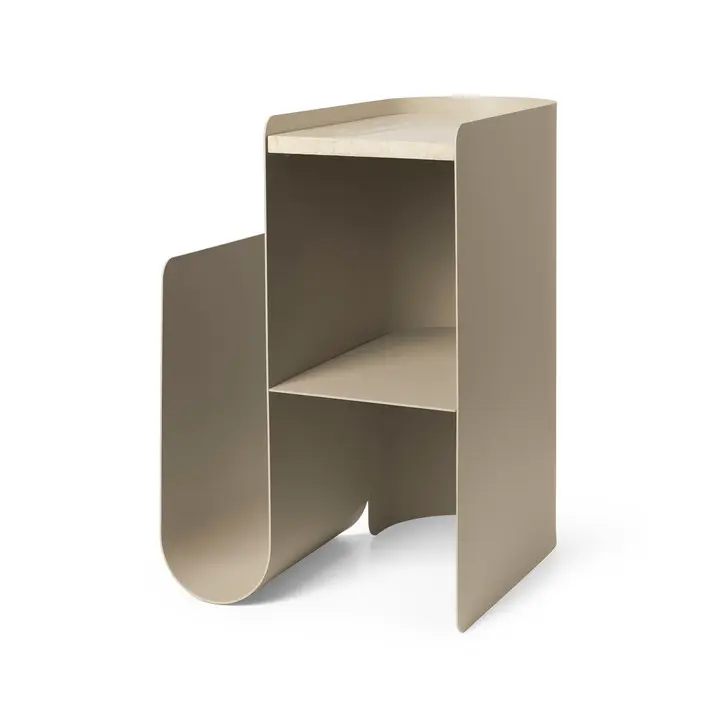 Vault Beistelltisch ferm LIVING | Marmor in Beige & Schwarz