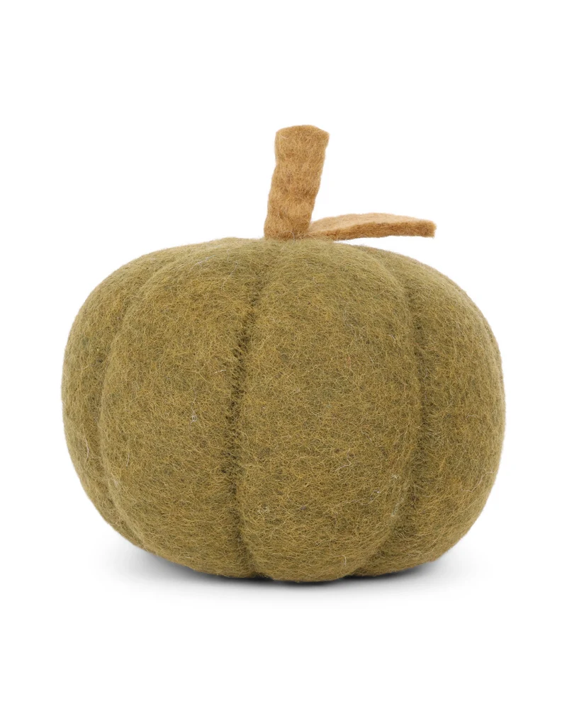 Grüner Deko-Filzkürbis von Gry & Sif (Höhe 16 cm)