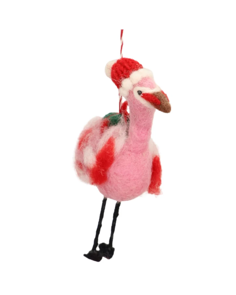 Weihnachts-Flamingo Filzanhänger "Jutta" von Grace & Gloria