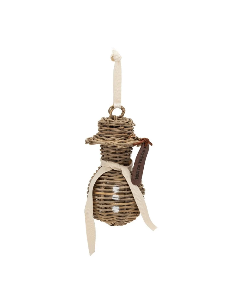 Schneemann Weihnachtsbaumschmuck "Rustic Rattan Snowman Ornament" von Rivièra Maison