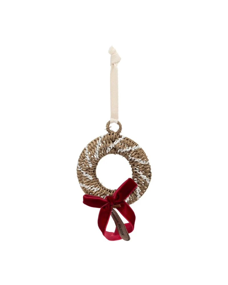 Kranz Weihnachtsbaumschmuck "Rustic Rattan Christmas Wreath Ornament" von Rivièra Maison