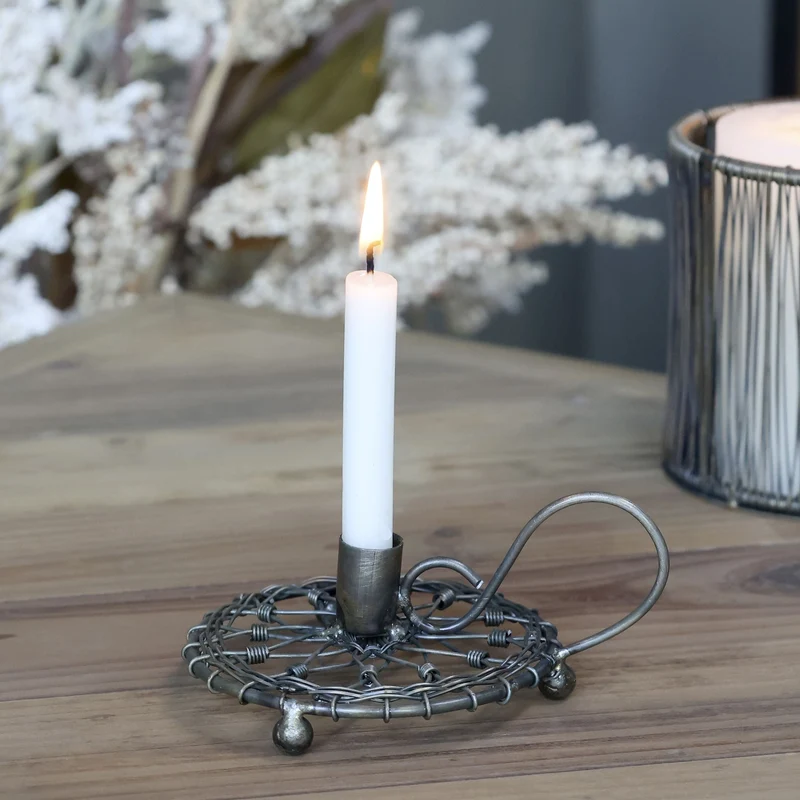 Kerzenhalter Kammerleuchter "Petit Flamme" für Baumkerzen Antique Messing