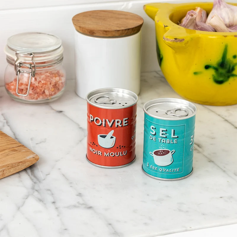 Salz- und Pfefferstreuer Dosen "Sel & Poivre" 2er Set