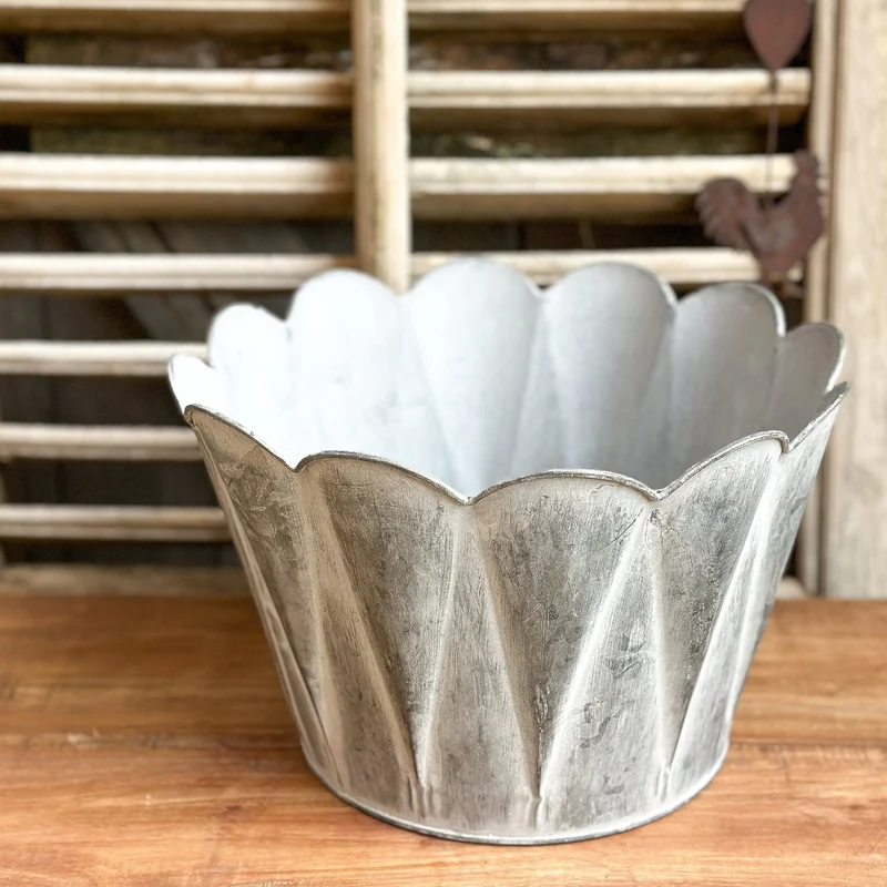 Pflanzpot Zink Vintage 26x17cm