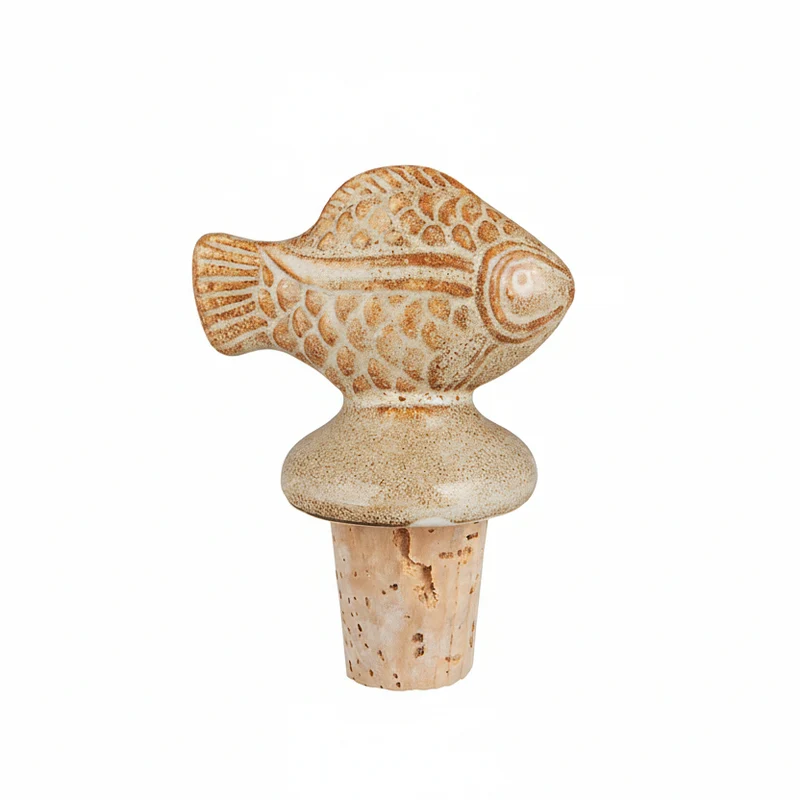 Flaschenstopfen Fisch Keramik Sand 7cm