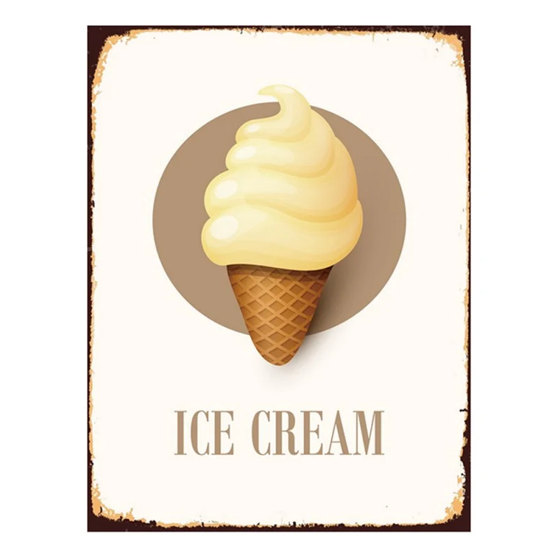 Schild Retro Design "Ice Cream" Metall Vintage