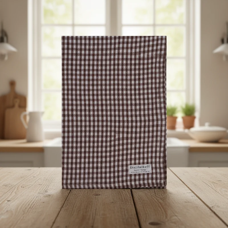 Geschirrtuch "Medium Check" Karos Mittel Braun