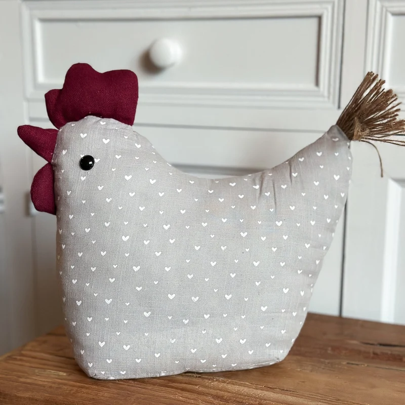 Deko Huhn Türstopper "Emma, Frieda & Lotte" Textil 3 Farben 26cm