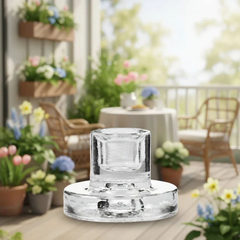 Kerzenhalter „Alva“ Glas Transparent für Stabkerzen Ø13mm