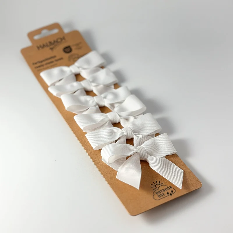 Schleife Ripsband mit Drahtclip "Spring Bow" 6er Set 3 Farben