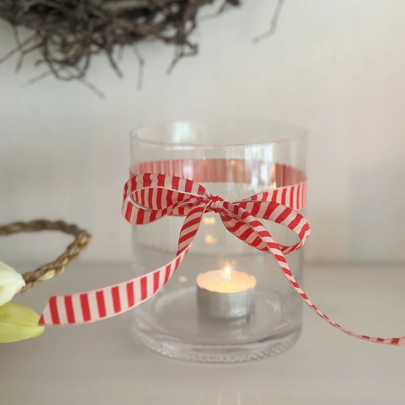 Dekoband "Streifen Quer" rot rosa 15mm