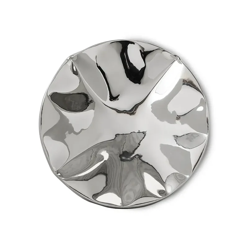 HKliving - Dent Wandskulptur Chrom Deko