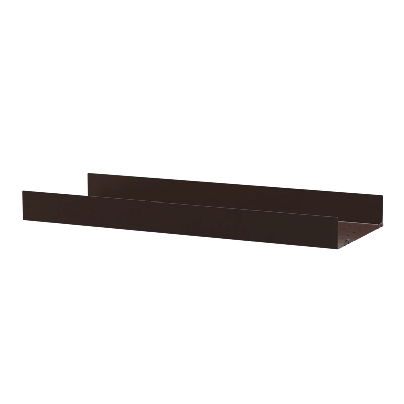 String Furniture Metallboden 78×30 cm Dunkelbraun – Regalboden mit hoher Kante