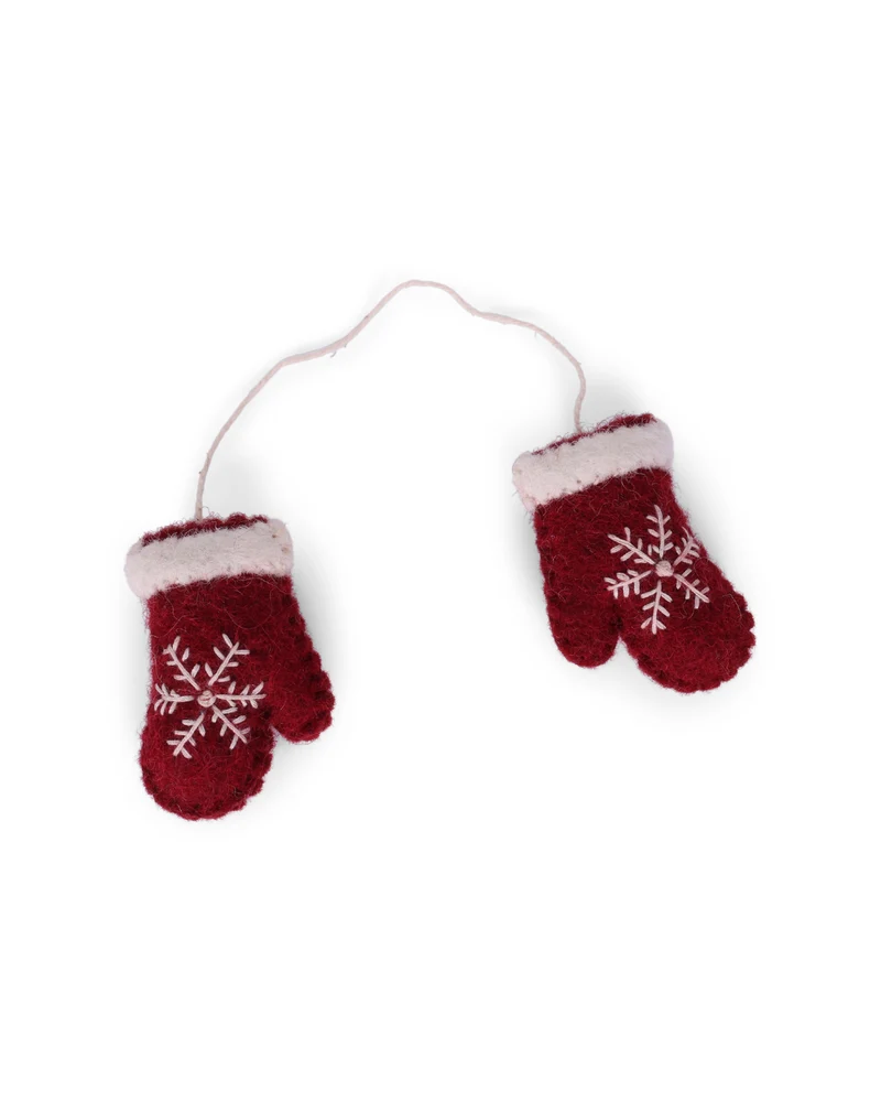 Weihnachtliche Handschuhe Filzanhänger von Gry & Sif