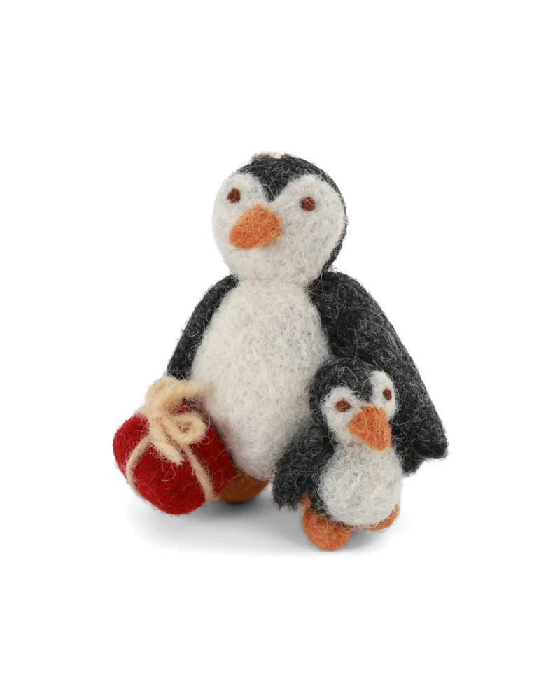 Pinguine mit Baby Filzanhänger von Gry & Sif