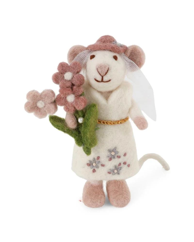 Hochzeitspaar Mäuse Filzanhänger von Gry & Sif