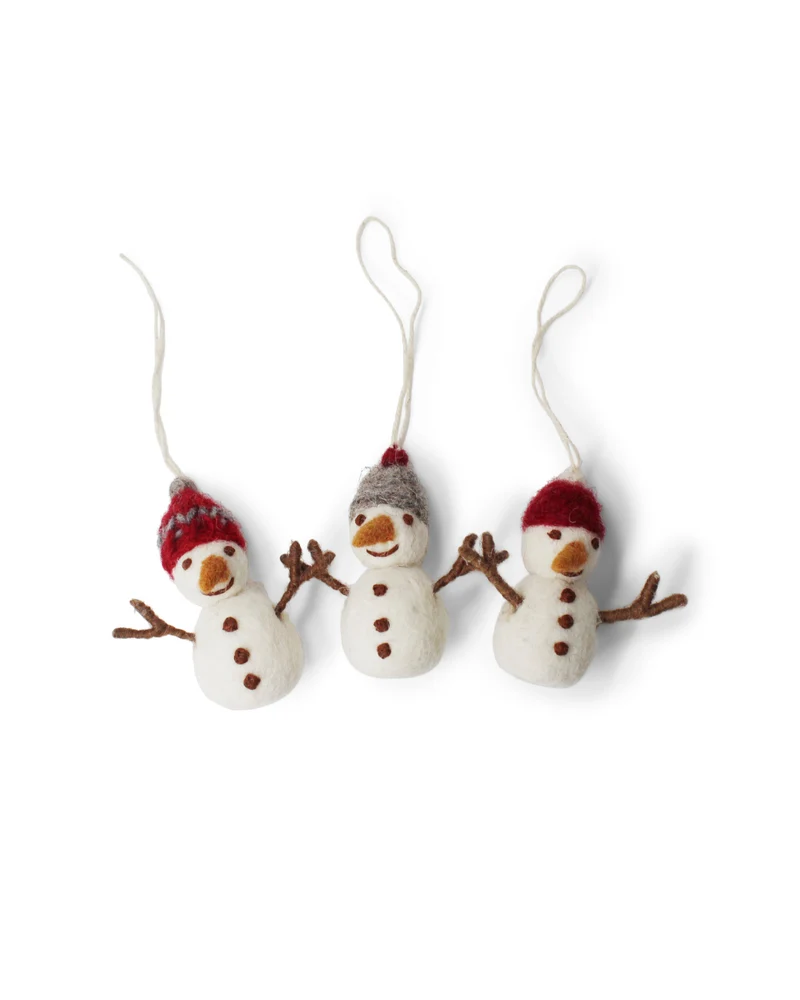 Schneemänner Filzanhänger 3er-Set von Gry & Sif