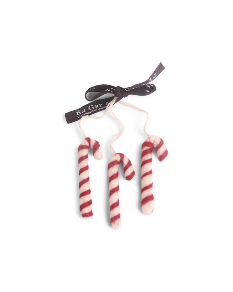 Zuckerstangen Filzanhänger 3er-Set von Gry & Sif