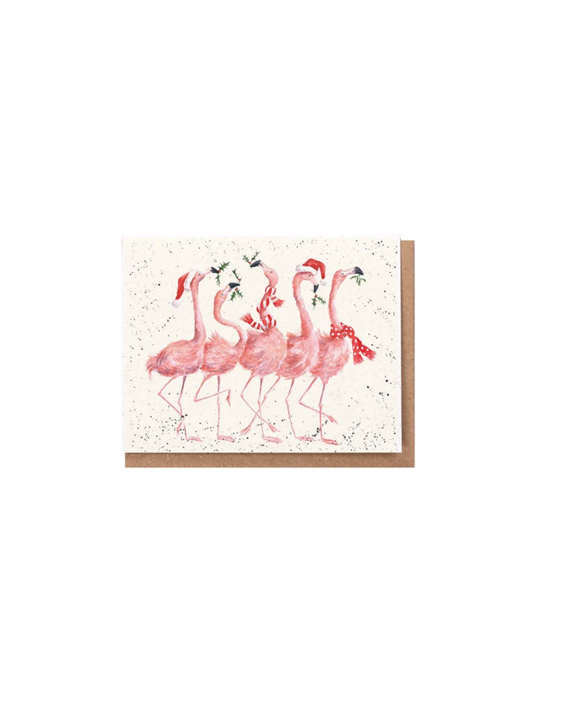Flamingo Weihnachtskärtchen "Flamingle Bells" von Wrendale Designs