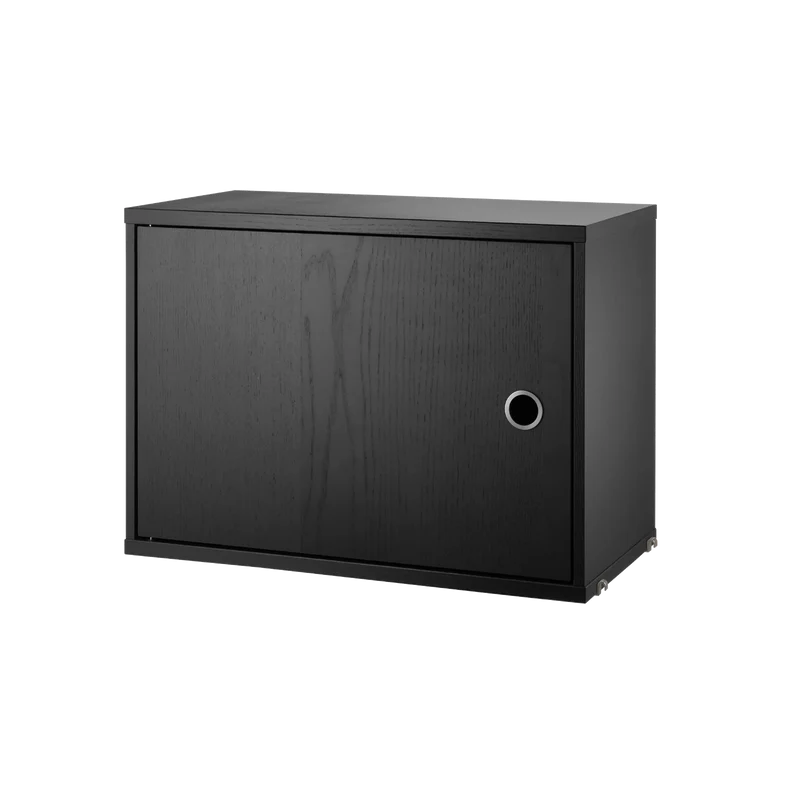 Schrank mit Schwenktür 58x30cm Esche schwarz gebeizt – String Furniture