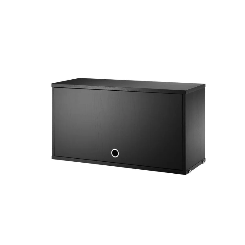 Schrank mit Klapptür 78x30cm Esche schwarz gebeizt – String Furniture
