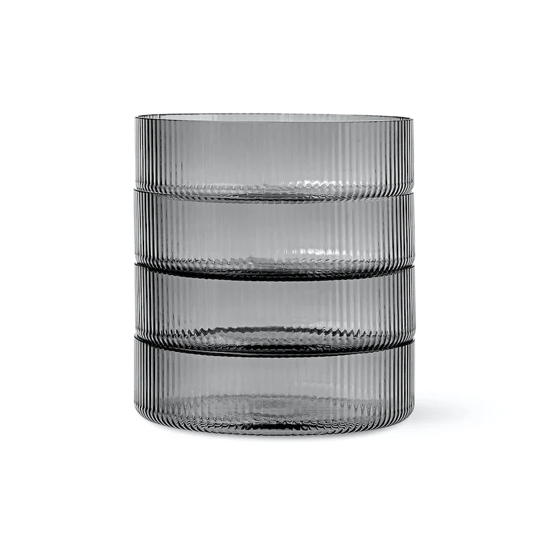 Ripple Servierschalen 4er Set Rauchgrau - ferm LIVING