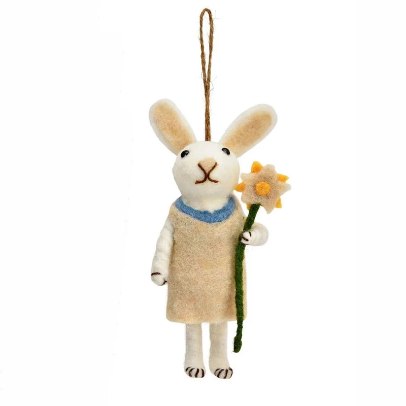 Filz-Hase Anhaenger Blumenfrau