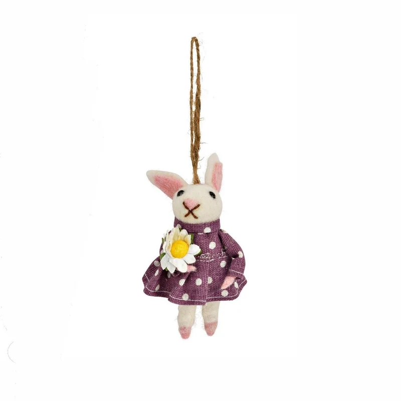 Filz-Hase Anhänger Blumenmädchen