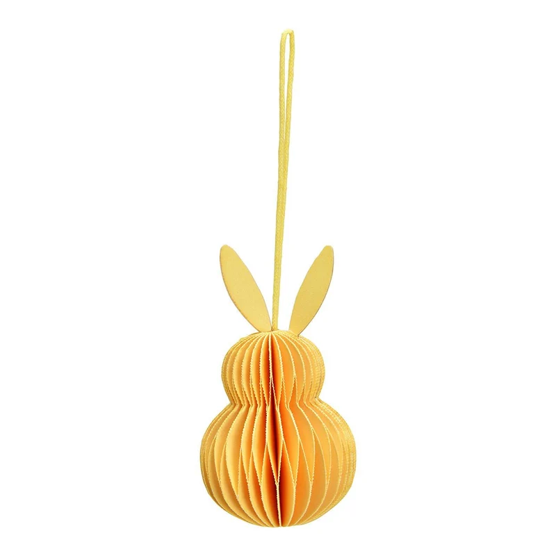 Osterhase zum Hängen aus Papier Gelb Honeycomb