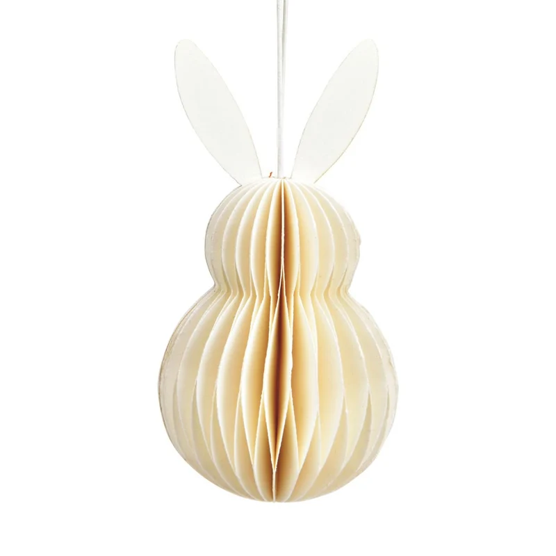 Osterhase zum Hängen aus Papier Weiß Honeycomb