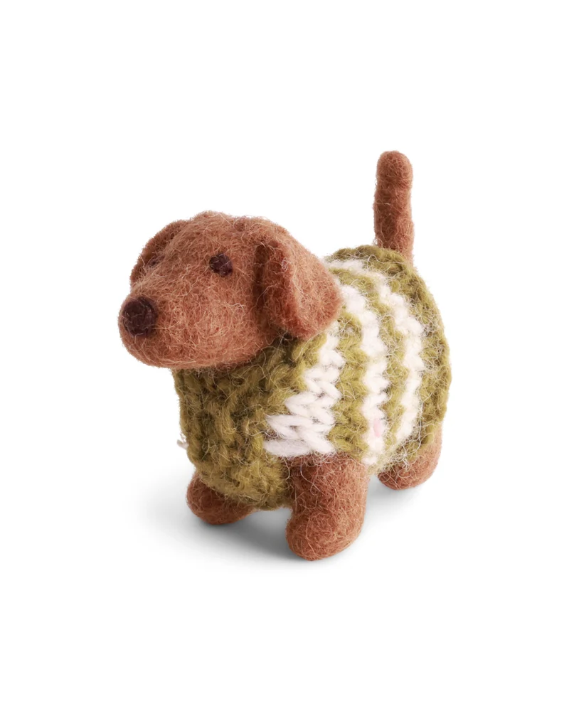 Hund mit Pulli Filzanhänger von Gry & Sif