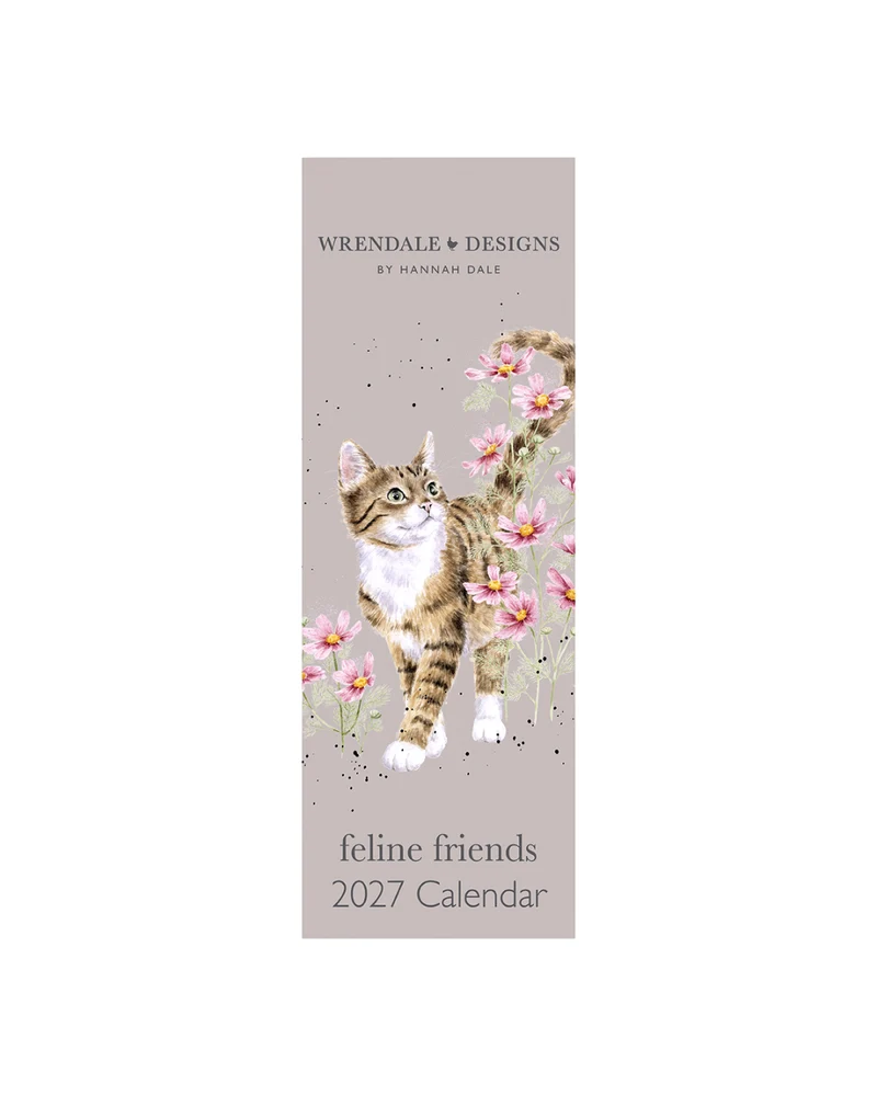 Katzen Streifenkalender 2027 "Feline Friends" von Wrendale Designs