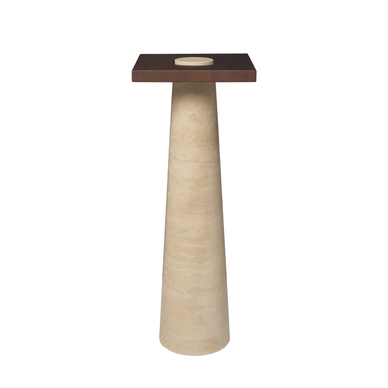 Beistelltisch Grova Pedestal - Travertine - Ferm Living