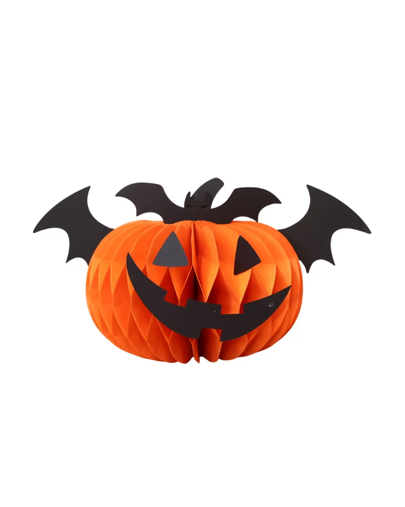 Halloween Deko-Kürbis aus Papier Honigwaben