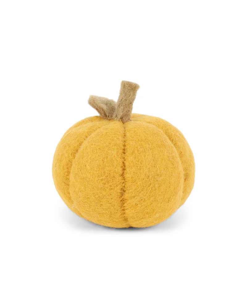 Gelber Deko-Filzkürbis von Gry & Sif (Höhe 8 cm)