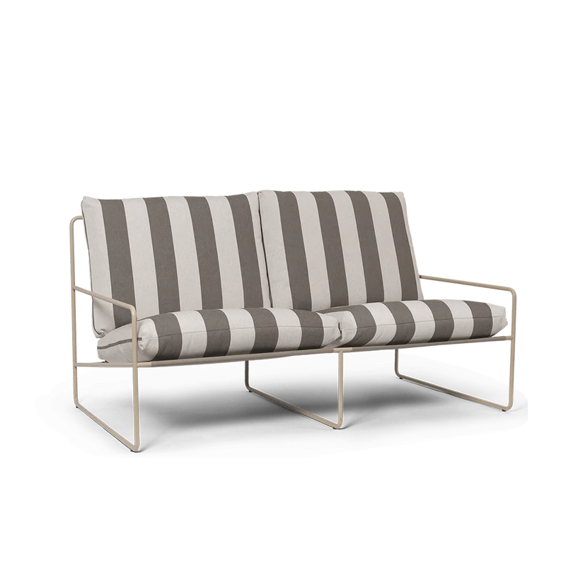 Sofa Desert 2-Sitzer gestreift Cashmere/Chocolate Outdoor - ferm LIVING