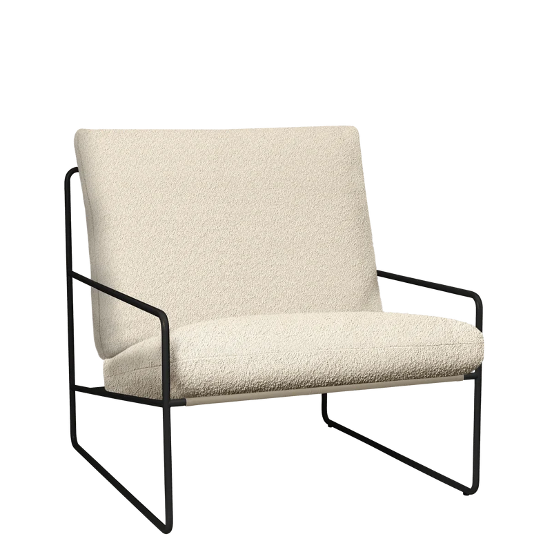 Sessel Desert 1-Sitzer Pure Bouclé/Schwarz Outdoor - ferm LIVING