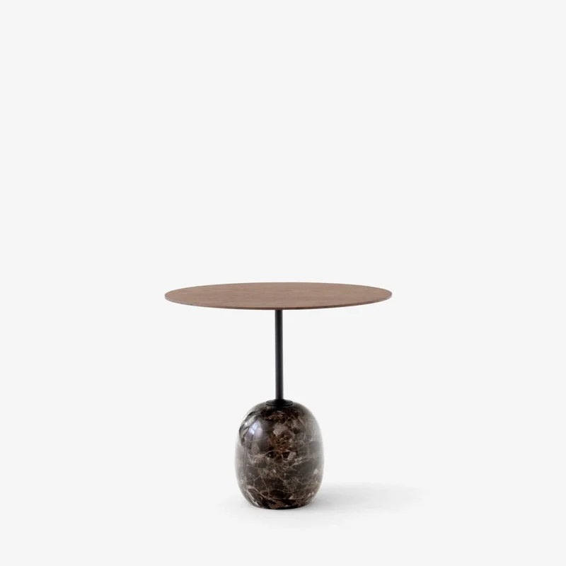 Beistelltisch Lato LN9 oval Lacquered Walnut/Emperador - &Tradition