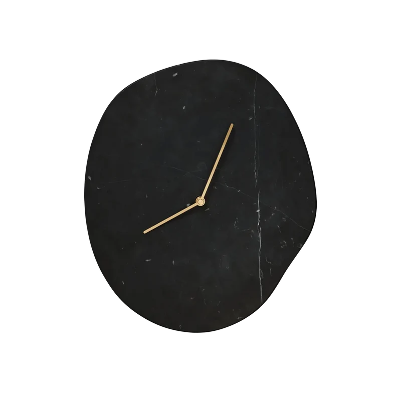 Wanduhr Melt Schwarzer Marmor - ferm LIVING