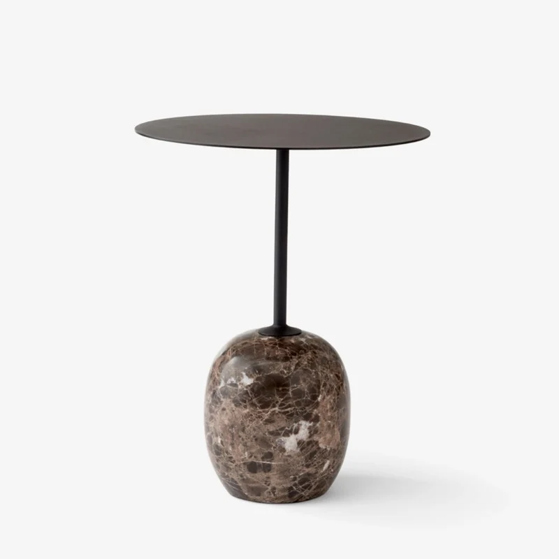 Beistelltisch Lato LN8 rund Warm Black/Emperador - &Tradition
